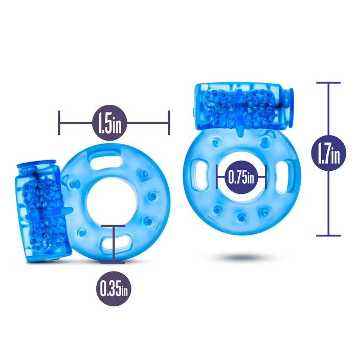 Eden Male Sex Toys | Eden Blue 1 Mode Vibrating Cock Rings (Set of 2)