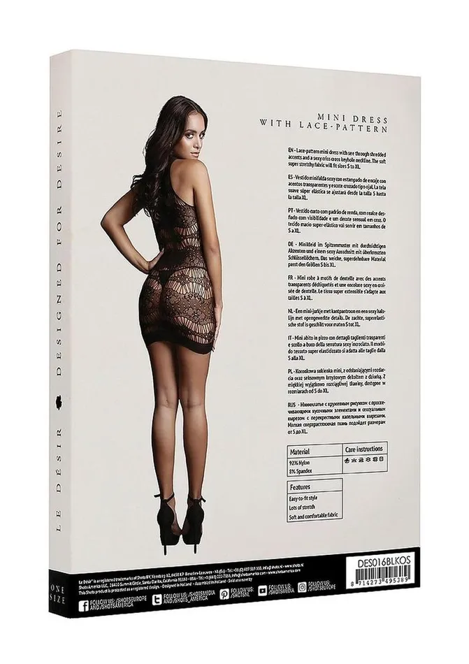 Le Desir Female Sex Toys Le Desir Criss Cross Neck Mini Dress