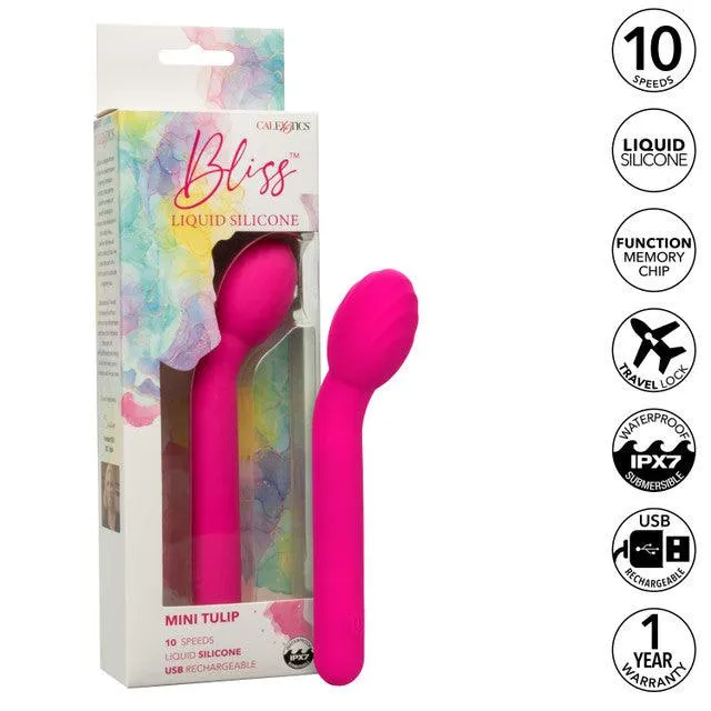 Bliss Female Sex Toys CalExotics Bliss Liquid Silicone Mini Tulip Rechargeable GSpot Vibrator