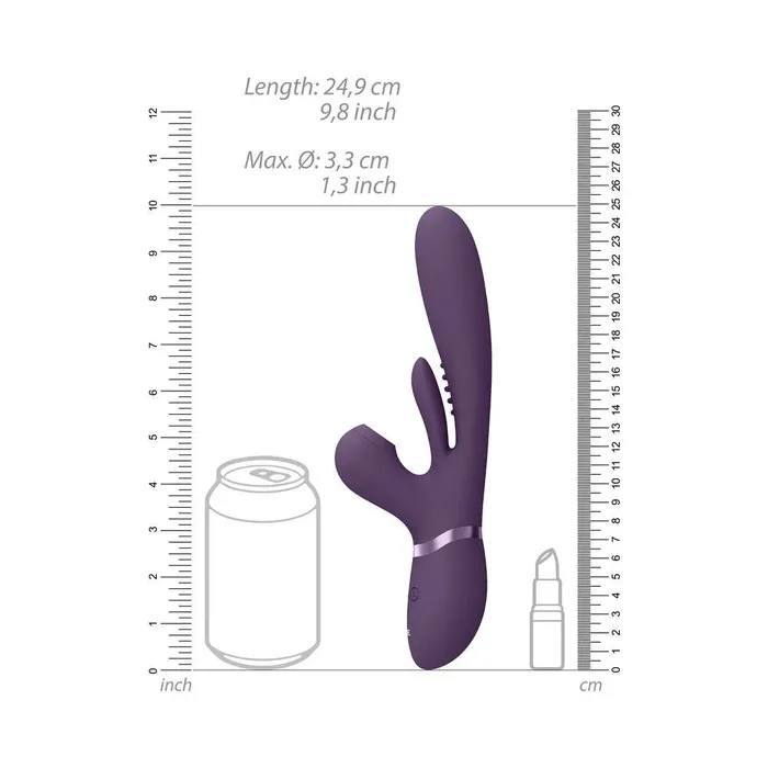 Female Sex Toys VIVE ENA Rechargeable Thrusting Silicone GSpot Vibrator with Flapping Tongue and Air Wave Stimulator Vive