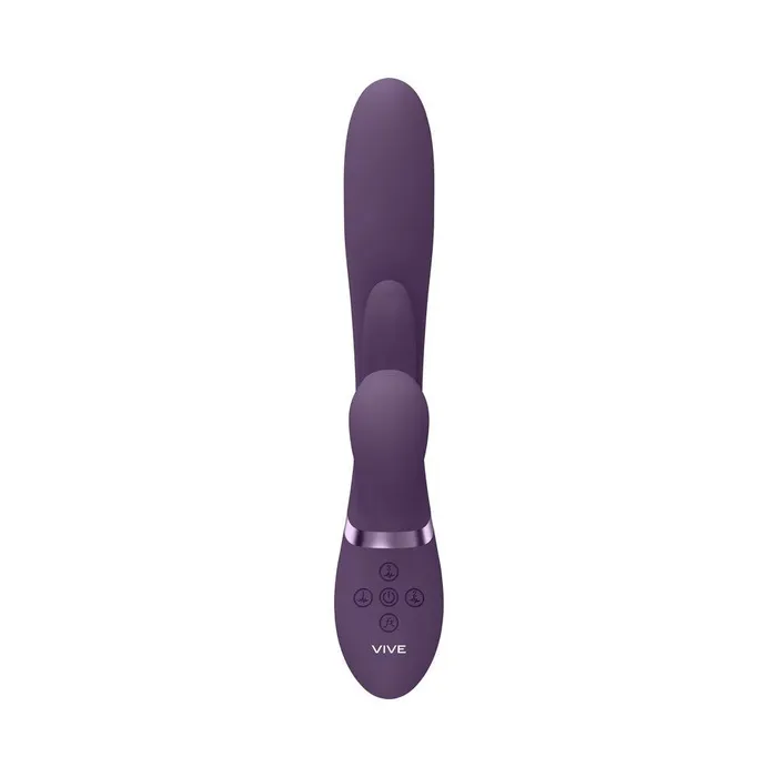 Female Sex Toys VIVE ENA Rechargeable Thrusting Silicone GSpot Vibrator with Flapping Tongue and Air Wave Stimulator Vive