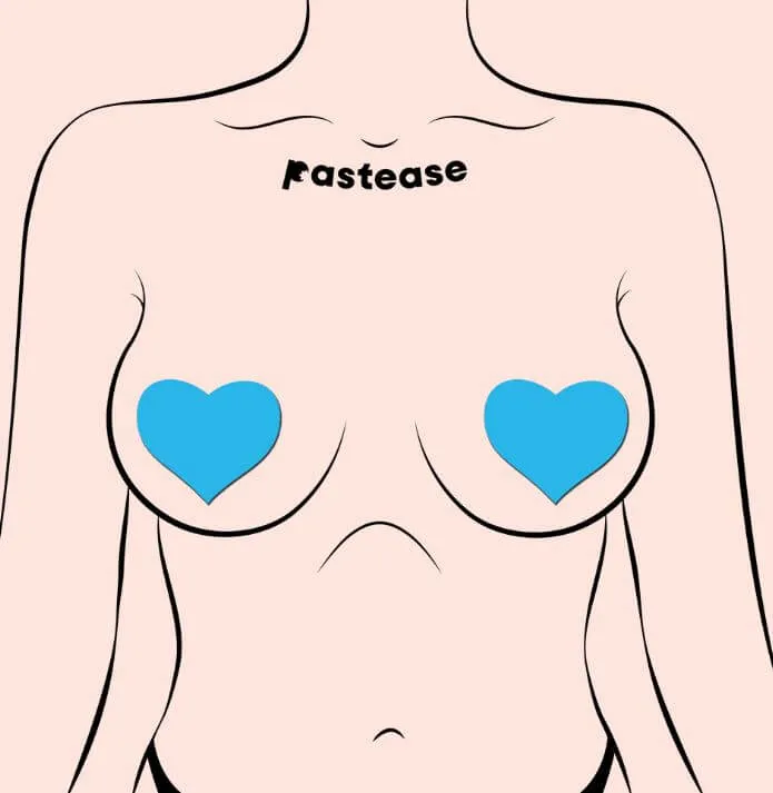 Dildos PASTEASE HEARTS GLOW IN THE DARK NEON TURQUOISE Pastease