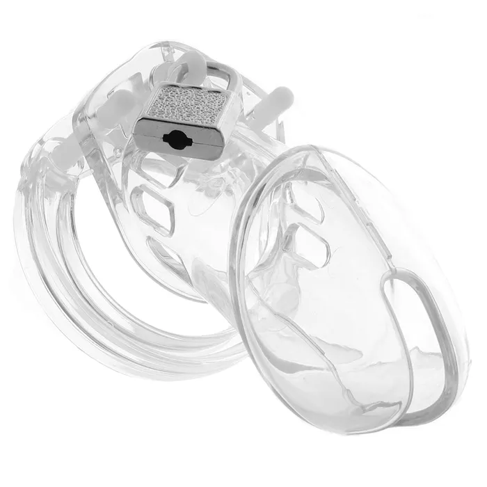 Electric Eel Male Sex Toys Blue Line Acrylic SeeThru Chastity Cage in Clear Electric Eel Male Sex Toys Blue Line Acrylic SeeThru Chastity Cage in Clear
