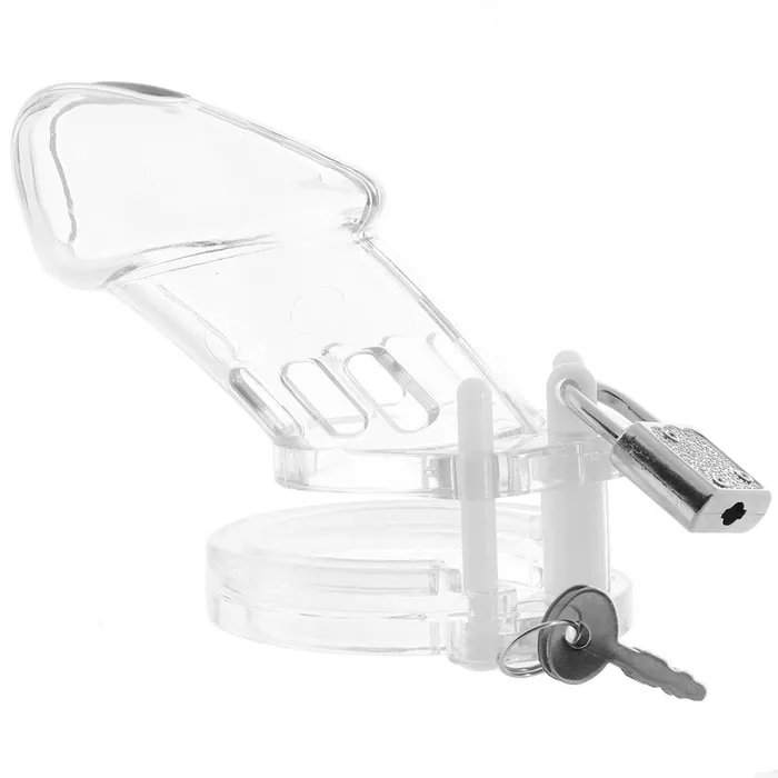 Electric Eel Male Sex Toys Blue Line Acrylic SeeThru Chastity Cage in Clear Electric Eel Male Sex Toys Blue Line Acrylic SeeThru Chastity Cage in Clear