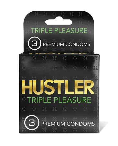 Lbc Products INC Hustler Triple Pleasure Premium Condoms Pack of 3 Vibrators