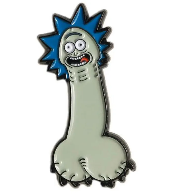 Rick and Morty Dick Rick Grey Enamel Pin Geeky Kinky Vibrators