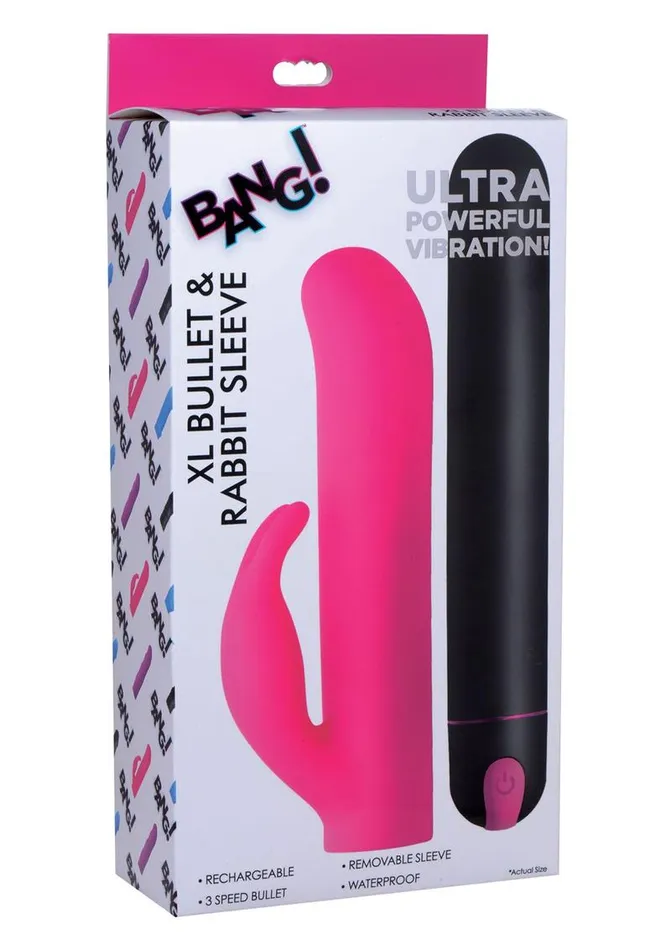 Female Sex Toys Bang XL Bullet and Rabbit Silicone Sleeve BANG