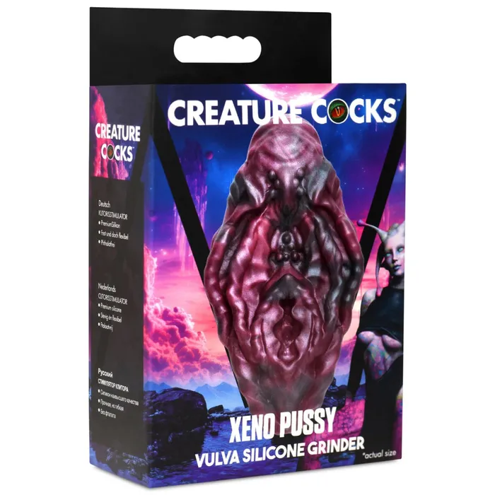 Anal XR Brands Creature Cocks Xeno Pussy Vulva Silicone Grinder Redblack