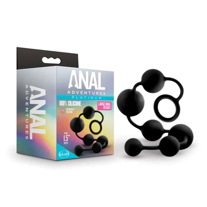 Blush Novelties Male Sex Toys Anal Adventures Platinum Silicone Large Anal Beads Black Blush Novelties Male Sex Toys Anal Adventures Platinum Silicone Large Anal Beads Black