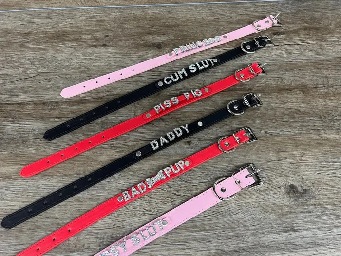 Custom Personalized Vegan Leather BDSM Bondage Slave Collar Slave BDSM Ballisticmetal Restraints