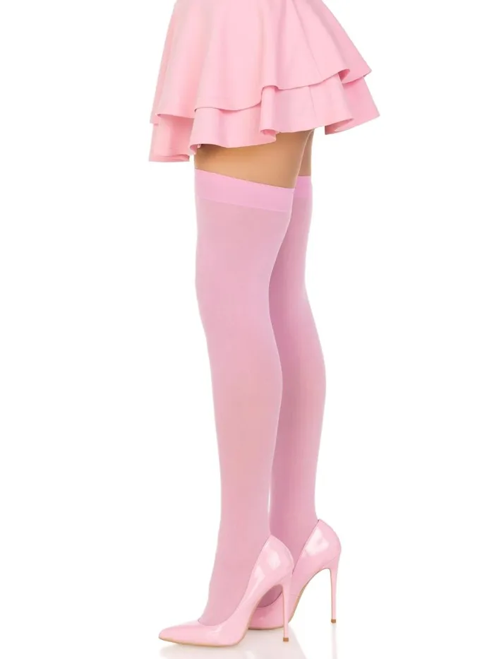 Leg Avenue Vibrators Opaque Nylon Thigh Highs One Size Pink Leg Avenue Vibrators Opaque Nylon Thigh Highs One Size Pink