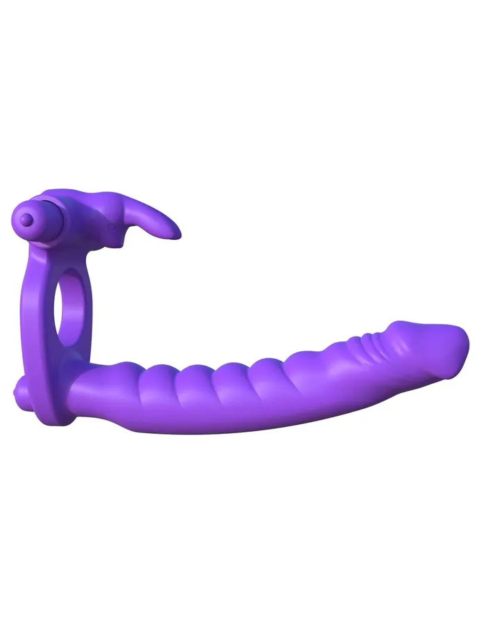 Pipedream Fantasy CRingz Silicone Double Penetrator Rabbit Purple Vibrators