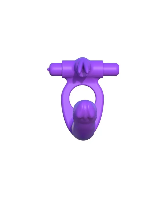 Pipedream Fantasy CRingz Silicone Double Penetrator Rabbit Purple Vibrators