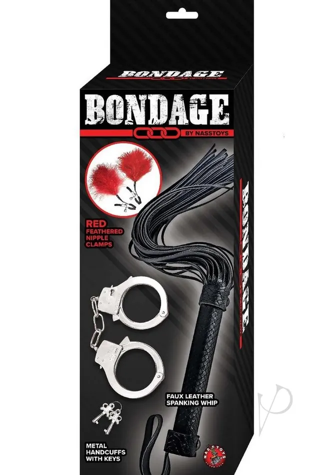 Bondage Bondage Whip Feather Cuffs Red Restraints