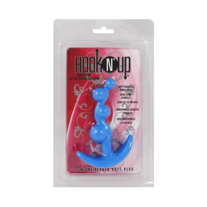 Castle Megastore Anal Hook N Up Small Beaded Anal Plug Blue