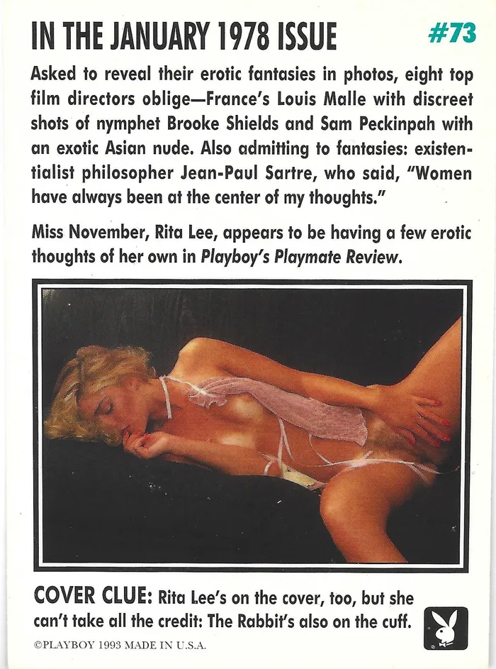 Dans Cards Couples Playboy January Edition Cover Rita Lee Card 73