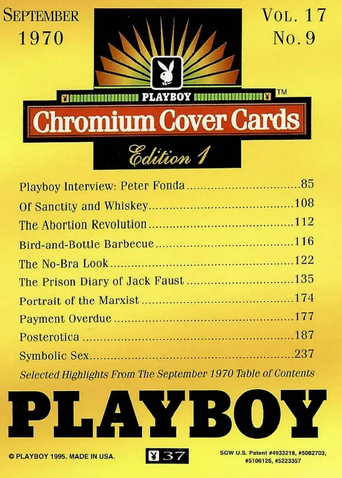 Greenthunderbirds Cards Couples Playboy Chromium Cover Edition 1 37