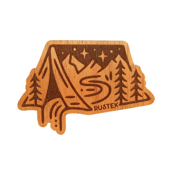 Camping InTent Wood Sticker Rustek Collective Vibrators