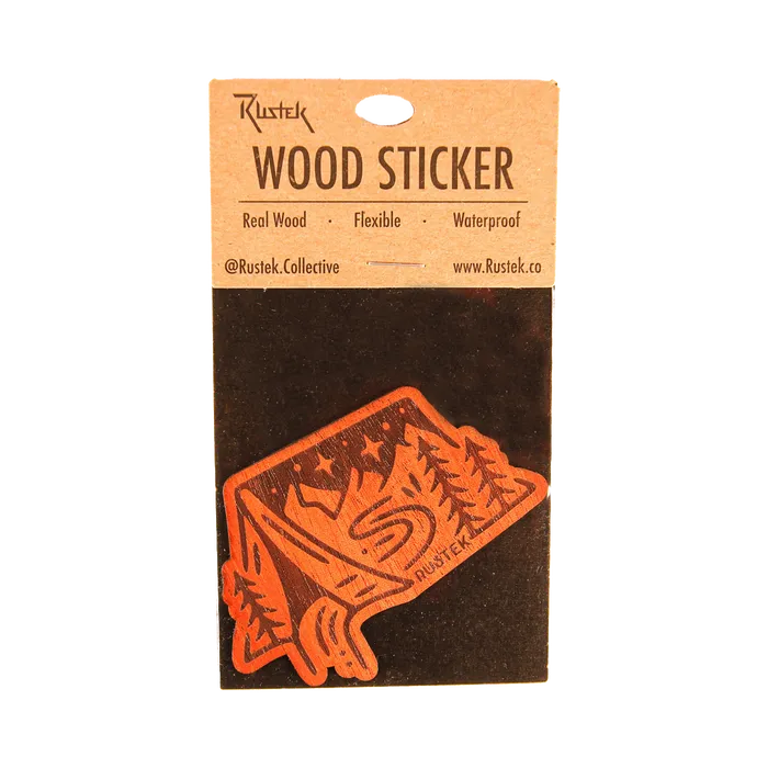 Camping InTent Wood Sticker Rustek Collective Vibrators