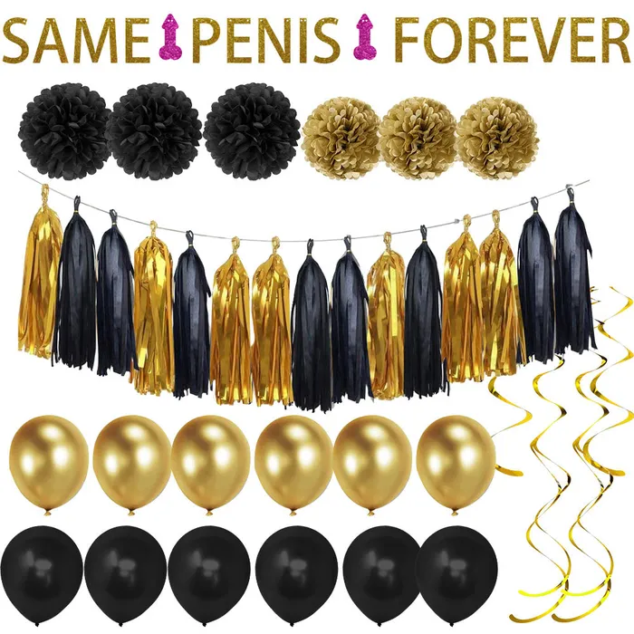 Male Sex Toys All Bachelorette Same Penis Forever Party Decoration Kit