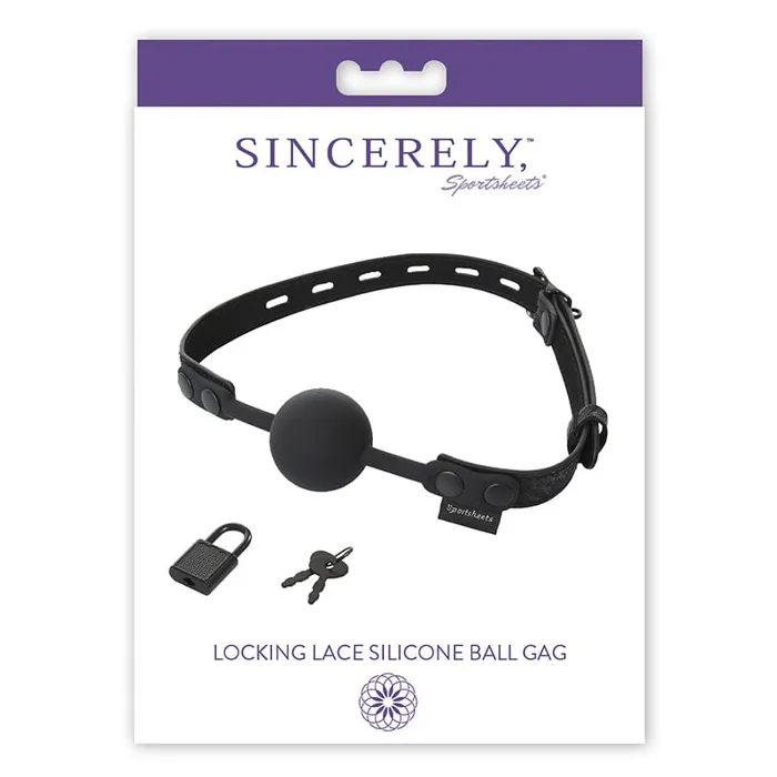 Sportsheets Locking Lace Ball Silicone Gag Sportsheets Male Sex Toys