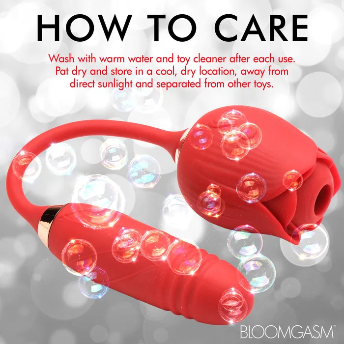 Bloomgasm 10X Romping Rose Suction and Thrusting Vibrator Vibrators