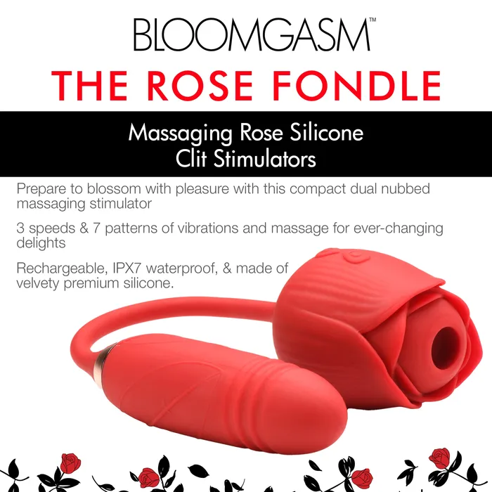 Bloomgasm 10X Romping Rose Suction and Thrusting Vibrator Vibrators