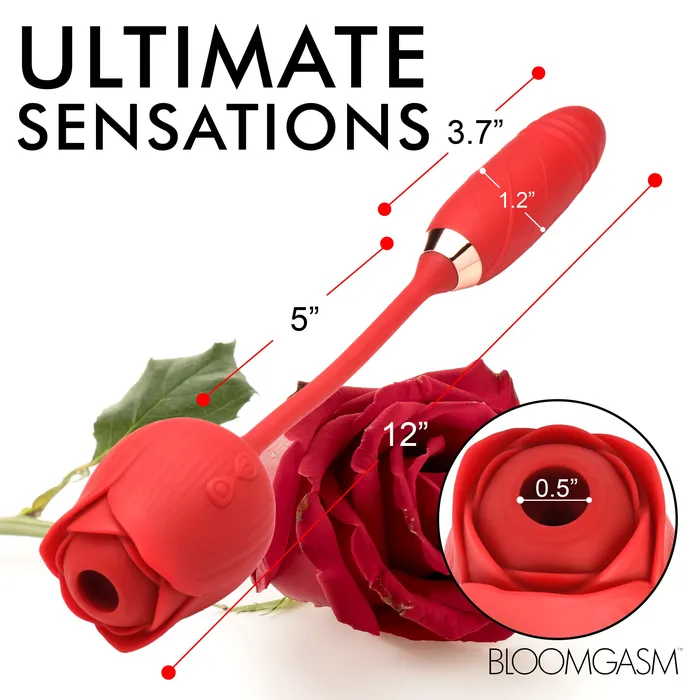 Bloomgasm 10X Romping Rose Suction and Thrusting Vibrator Vibrators