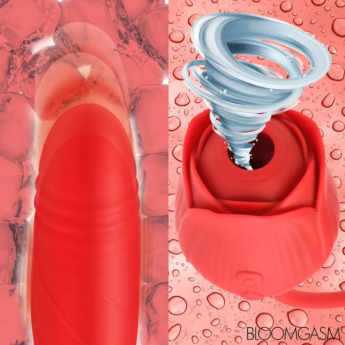 Bloomgasm 10X Romping Rose Suction and Thrusting Vibrator Vibrators
