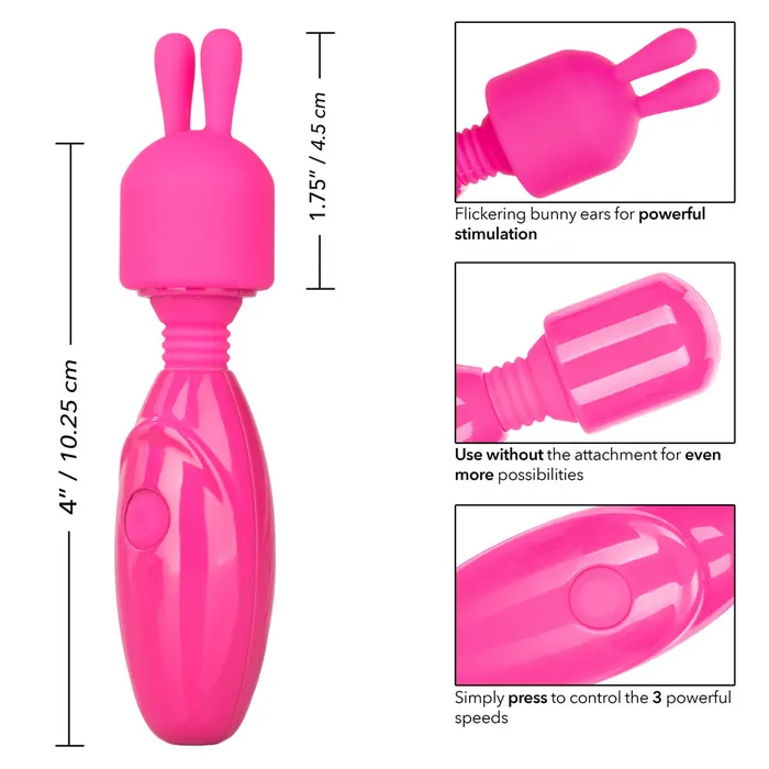 California Exotics Female Sex Toys Tiny Teasers Bunny Mini Vibrating Wand