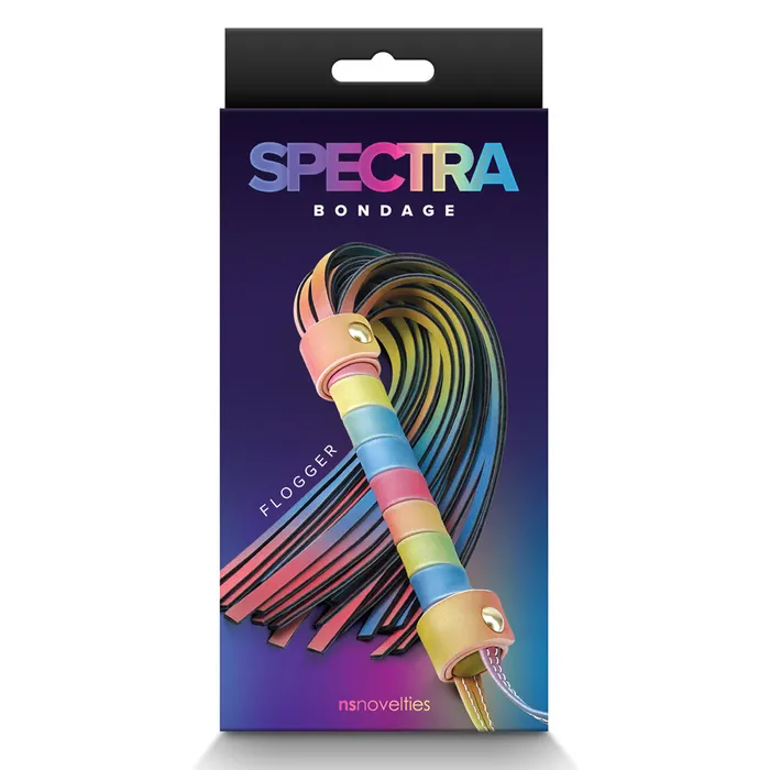 Couples ns novelties Spectra Bondage Rainbow Faux Leather Flogger