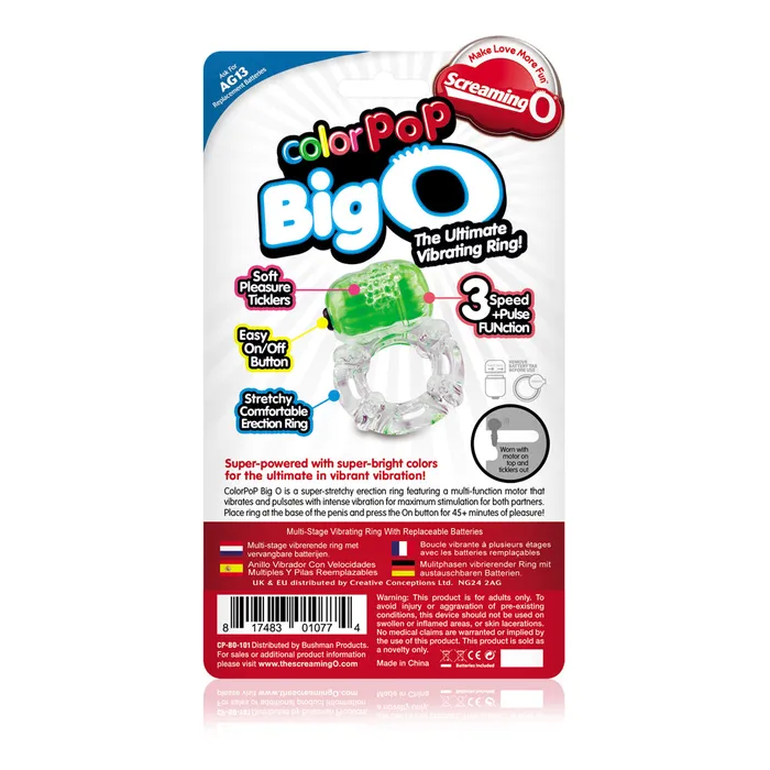 Female Sex Toys Screaming O Screaming O ColorPop Big O Vibrating Cockring