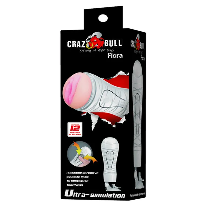 Male Sex Toys Crazy Bull Crazy Bull Flora Vibrating Vagina Masturbator With Adjustable Stand