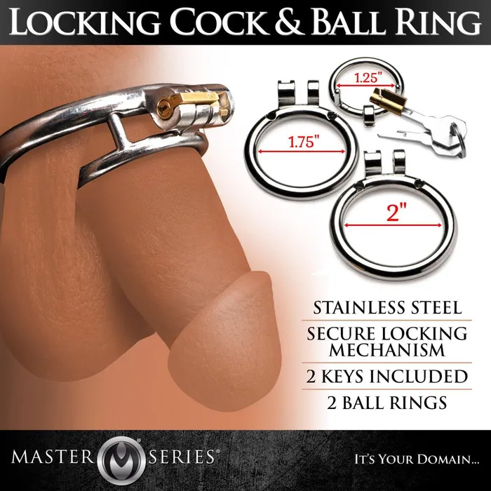 Male Sex Toys Master Series Locking C and B Ring