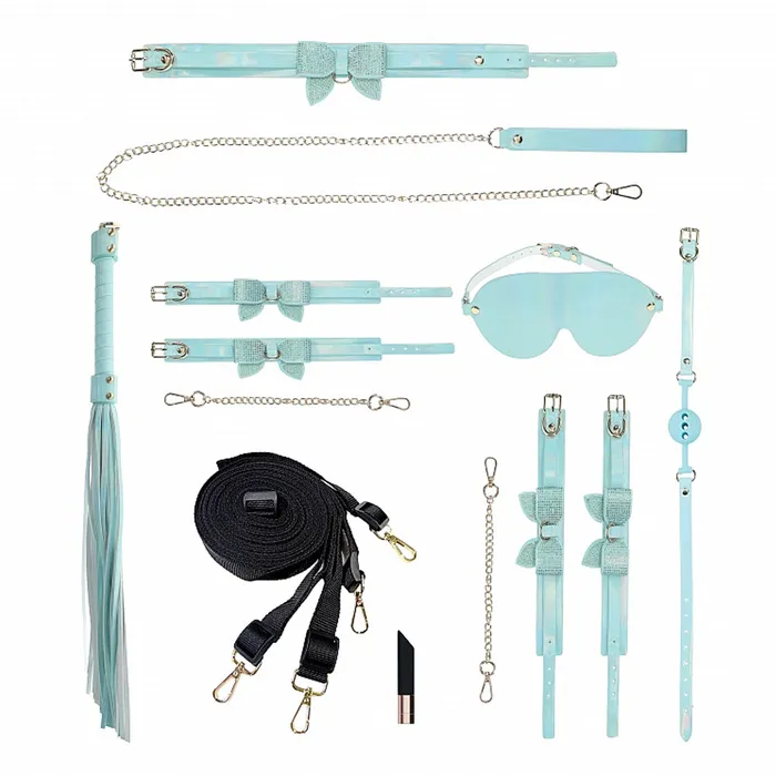 Ouch Paris Crystal Bow Holographic Faux Leather BDSM Kit Handbag Shots Media Couples
