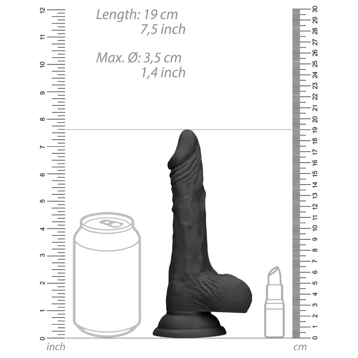 Shots Media Female Sex Toys RealRock 7 Realistic Dildo With Balls Suction Cup