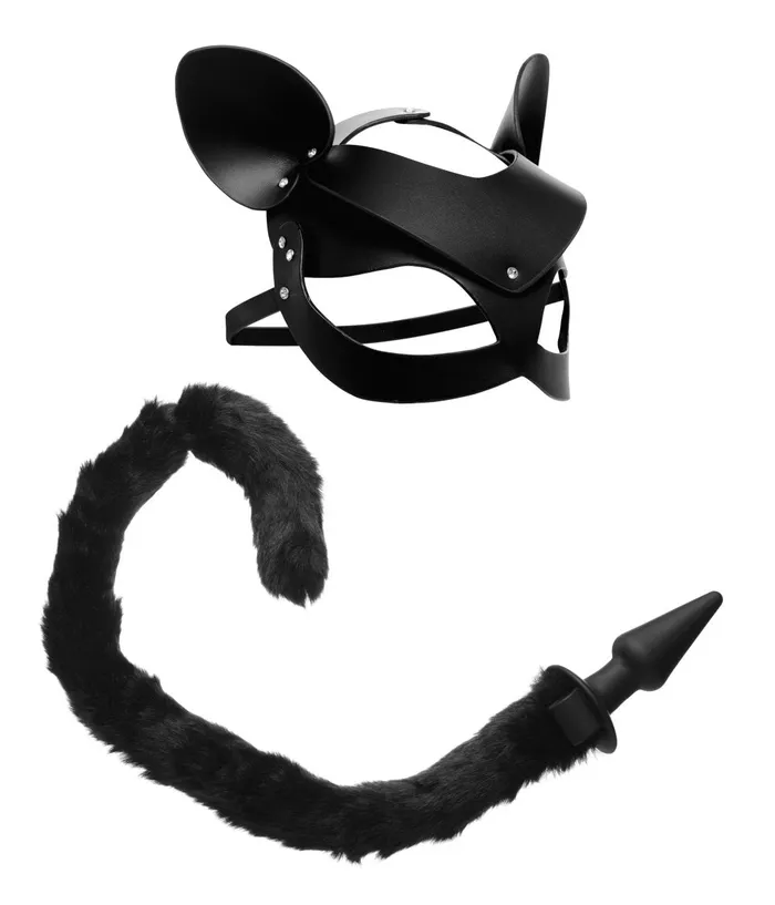 Tailz Anal Cat Tail Anal Plug and Mask Set