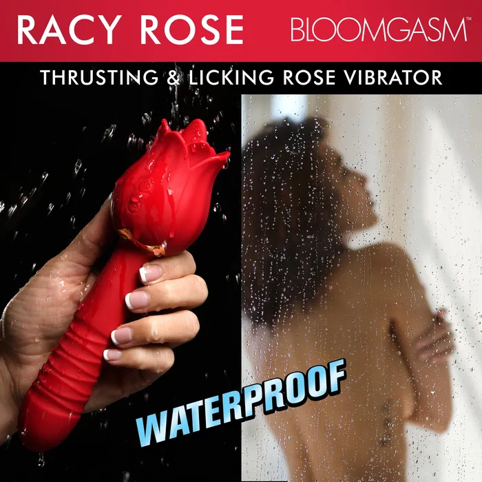 Vibrators Bloomgasm Racy Rose Thrusting and Licking Rose Vibrator