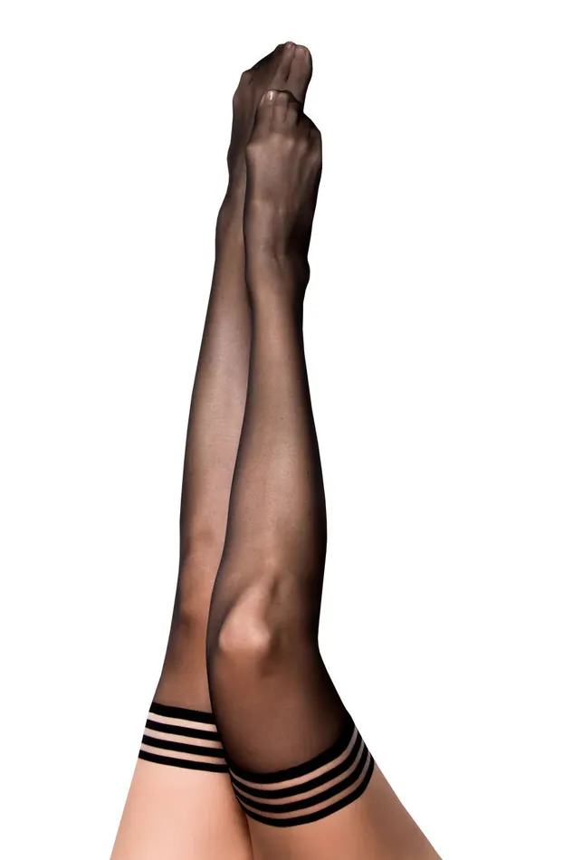 2024 Holiday Sale Specials Taylor Silky Sheer Thigh High Size a Black Anal