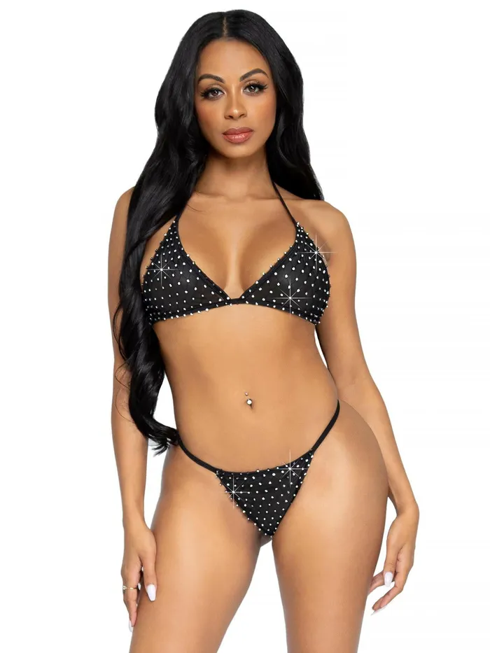 Anal Leg Avenue 2 Pc Tempest Bikini Set Black One Size