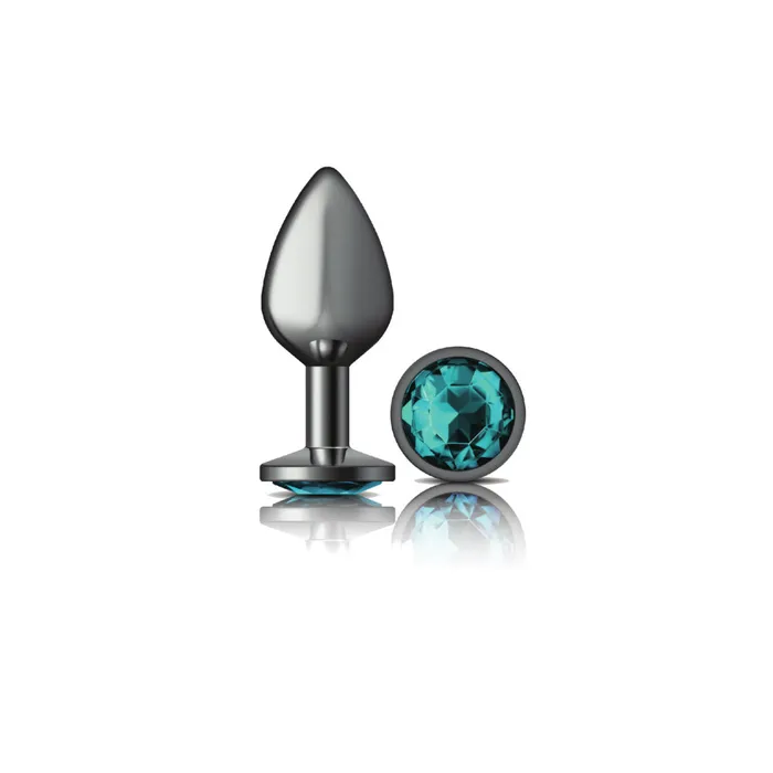 Anal Viben Cheeky Charms Gunmetal Metal Butt Plug Round Teal Medium Anal Viben Cheeky Charms Gunmetal Metal Butt Plug Round Teal Medium