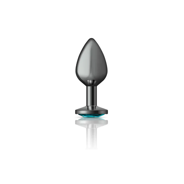 Anal Viben Cheeky Charms Gunmetal Metal Butt Plug Round Teal Medium Anal Viben Cheeky Charms Gunmetal Metal Butt Plug Round Teal Medium