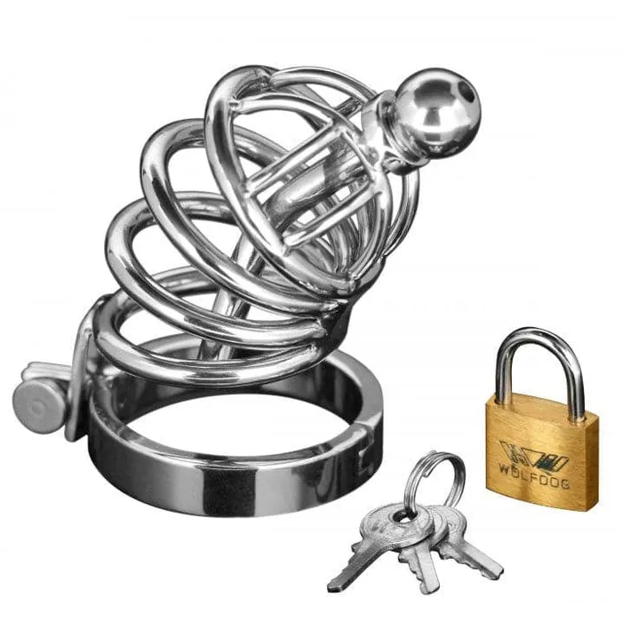 Asylum 4 Ring Locking Chastity Cage Master Series Male Sex Toys