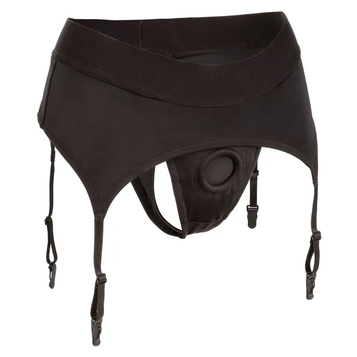 Boundless Thong With Garter Lxl Black CalExotics Male Sex Toys