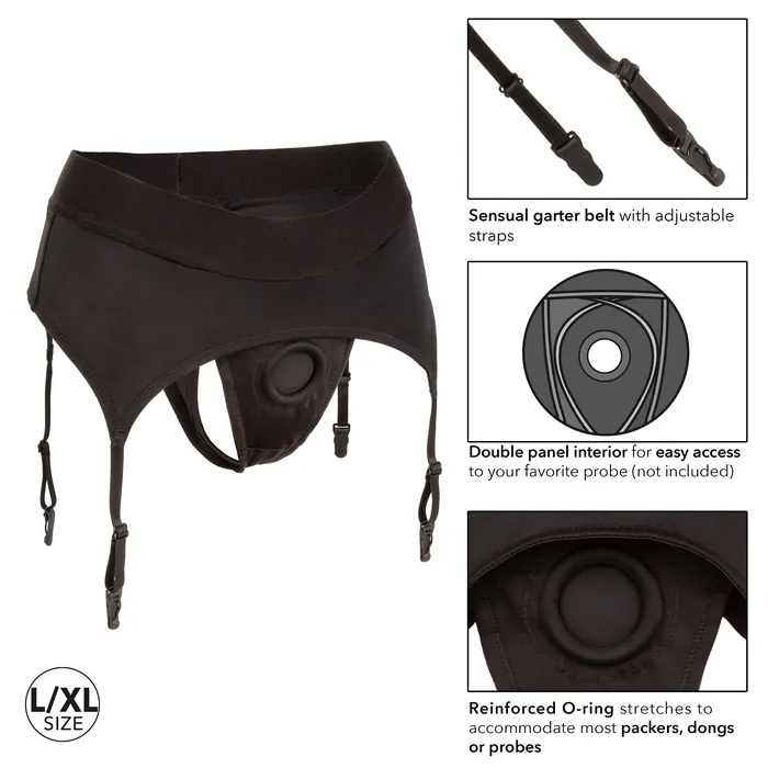 Boundless Thong With Garter Lxl Black CalExotics Male Sex Toys Boundless Thong With Garter Lxl Black CalExotics Male Sex Toys