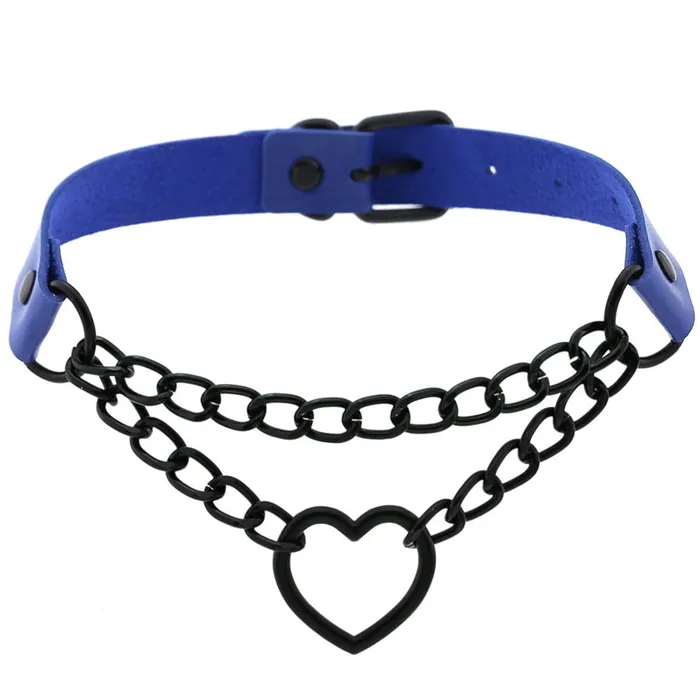 CJ Anal Womens Black Heart Chain Necklace Day Collar
