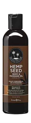 Couples Earthly Body Hemp Seed Massage Oil 8 Fl Oz Dreamsicle