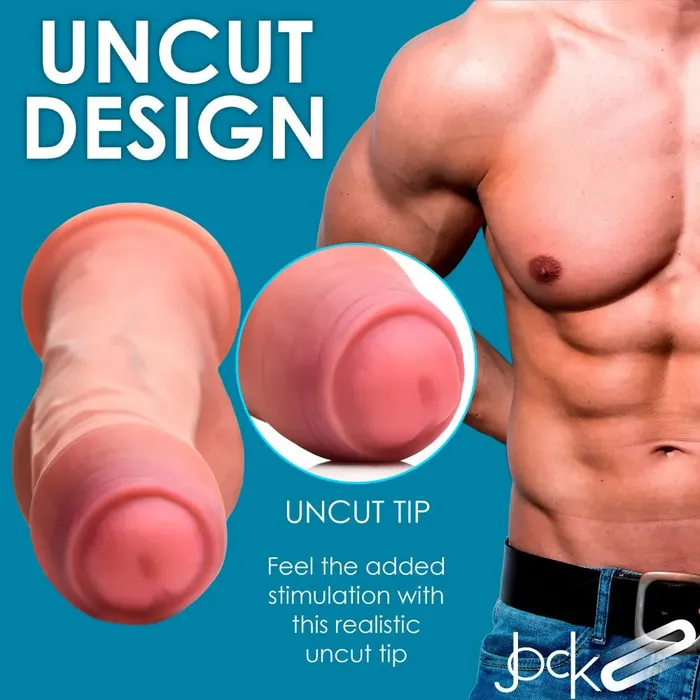 Curve Toys Dildos Realistic Uncircumcised Dildo Sex Toy 87 Inch Dual Density Uncut Dildo with Balls