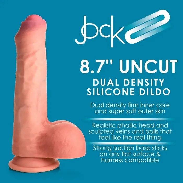 Curve Toys Dildos Realistic Uncircumcised Dildo Sex Toy 87 Inch Dual Density Uncut Dildo with Balls