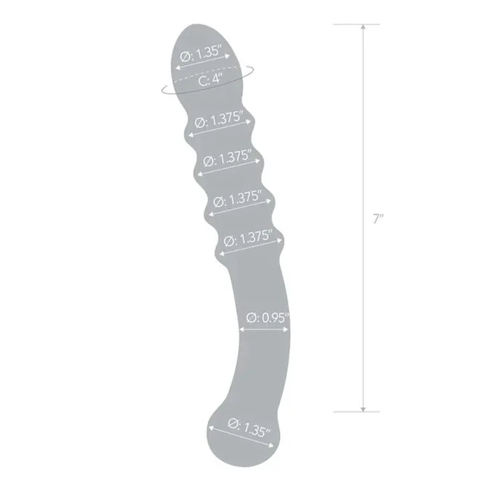 Dildos Glas Purple Rain Ribbed Dildo